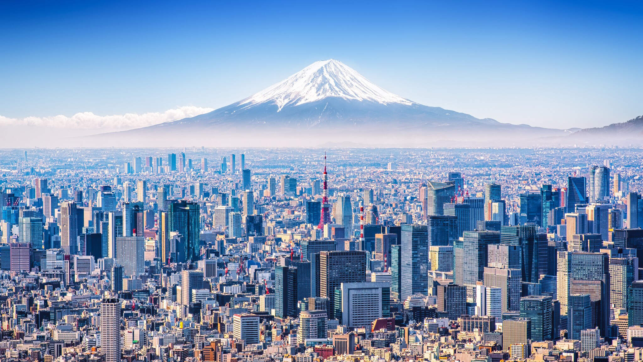 Tokyo, den ekonomiska metropolen vid foten av berget Fuji.
 